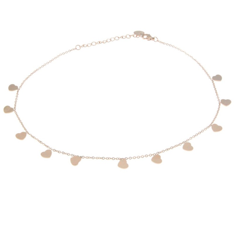 collana donna girocollo con cuoricini