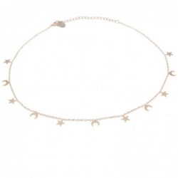 collana donna girocollo con stelline e lune