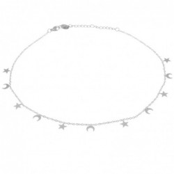 collana donna girocollo con stelline e lune