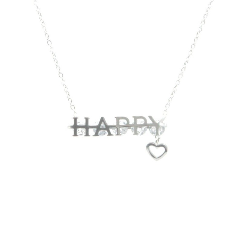 collana donna con scritta happy