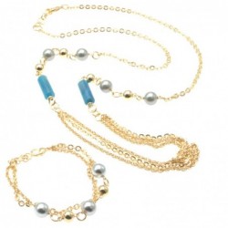 Parure donna collana bracciale pietre dure