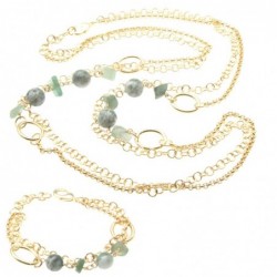 Parure donna collana bracciale pietre dure