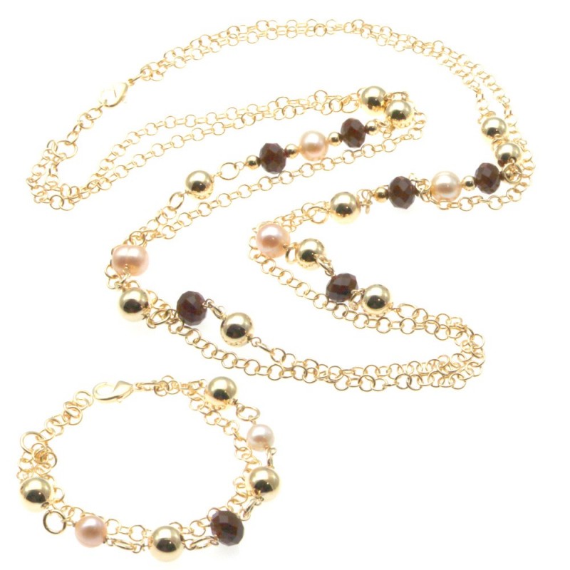 Parure donna collana bracciale pietre dure