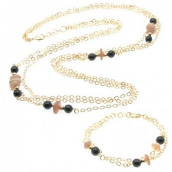 Parure donna collana bracciale pietre dure