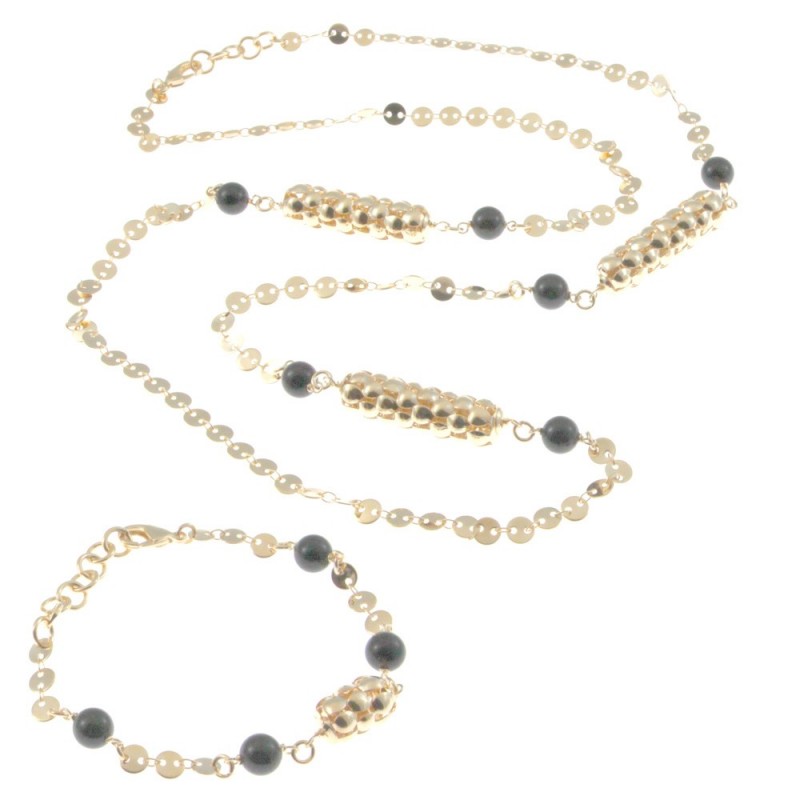 Parure donna collana bracciale pietre dure