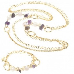 Parure donna collana bracciale pietre dure