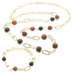 Parure donna collana bracciale pietre dure