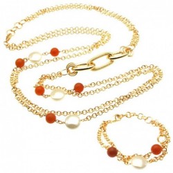 Parure donna collana bracciale pietre dure