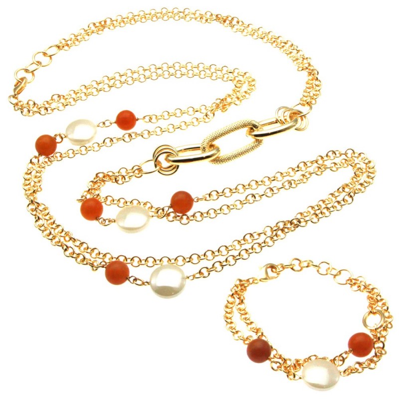 Parure donna collana bracciale pietre dure