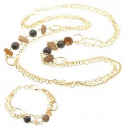Parure donna collana bracciale pietre dure