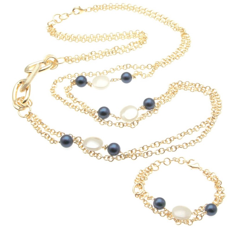 Parure donna collana bracciale pietre dure