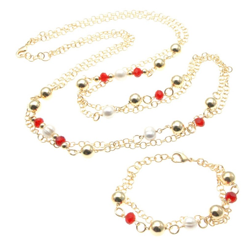 Parure donna collana bracciale pietre dure