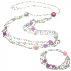 Parure donna collana bracciale pietre dure