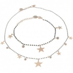 Parure donna collana bracciale con stelline