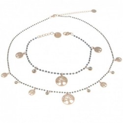 Parure donna collana bracciale con albero della vita