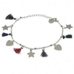 bracciale donna stelle cuori acciaio
