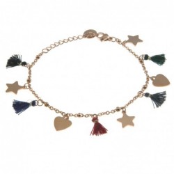 bracciale donna stelle cuori acciaio