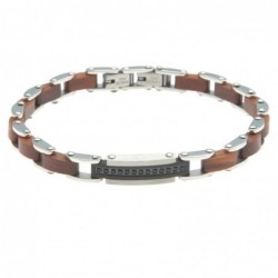 bracciale uomo legno e acciaio
