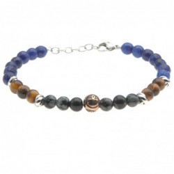 bracciale uomo ancora acciaio e pietre