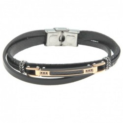 bracciale uomo pelle con piastra