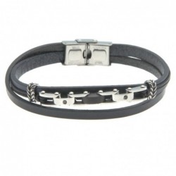 bracciale uomo pelle con piastra