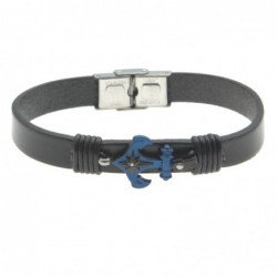 bracciale uomo pelle con ancora