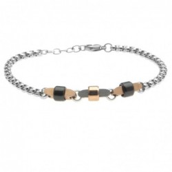 bracciale uomo acciaio pelle