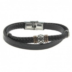bracciale uomo pelle con piastra
