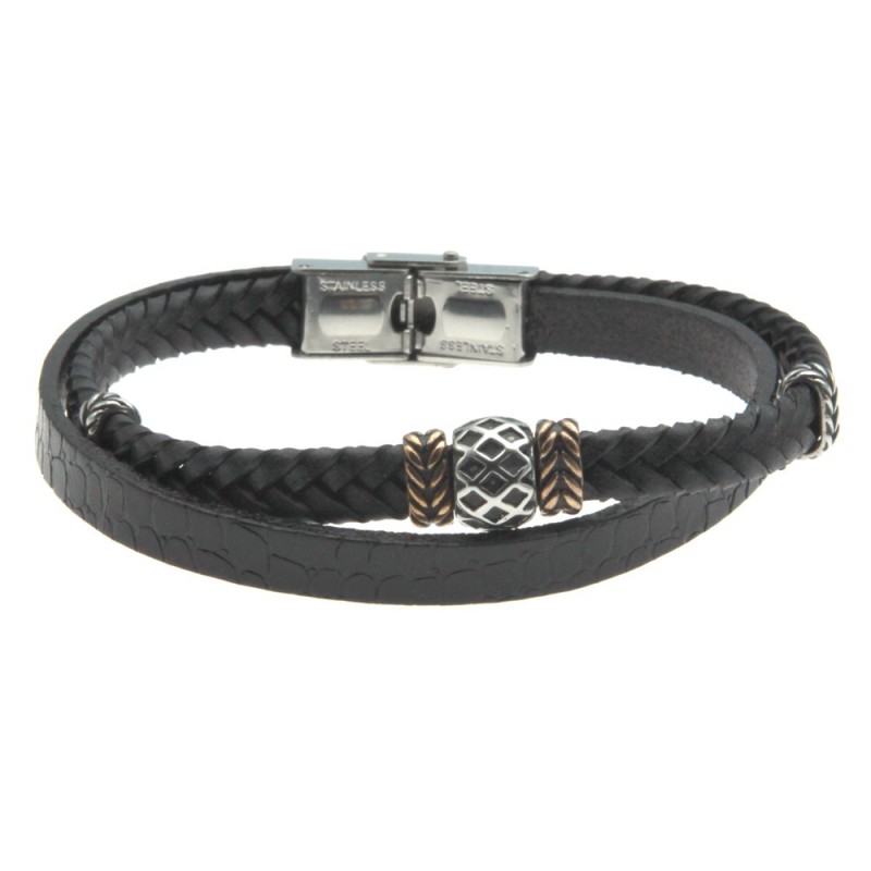 bracciale uomo pelle con piastra