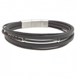 bracciale uomo pelle con piastra