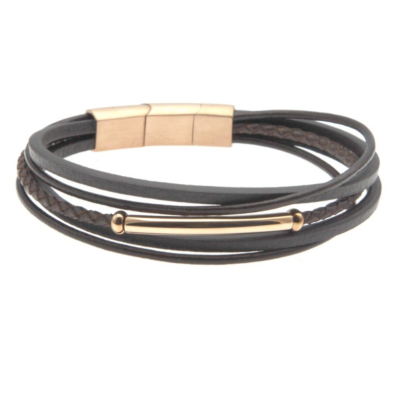 bracciale uomo pelle con piastra