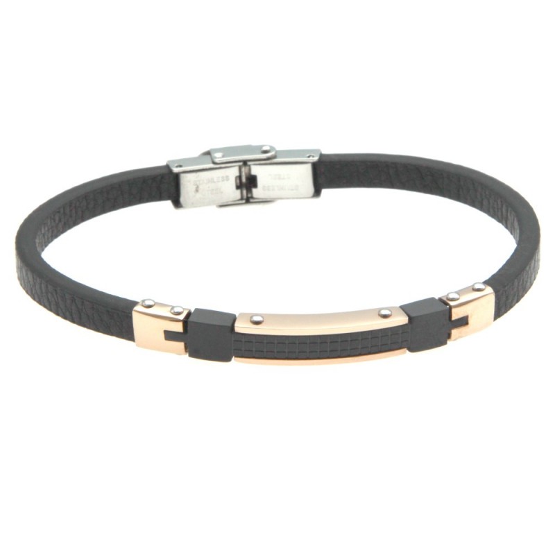 bracciale uomo pelle con piastra