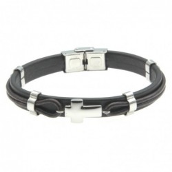 bracciale uomo pelle con piastra