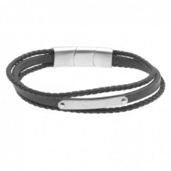 bracciale uomo pelle con piastra