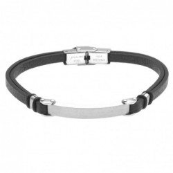 bracciale uomo pelle con piastra