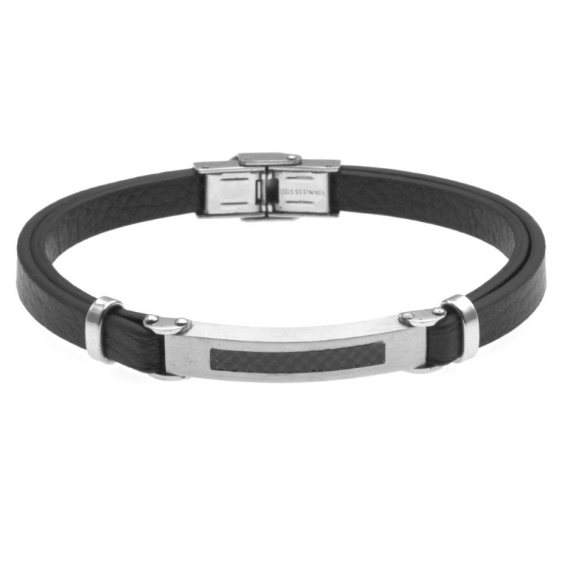 bracciale uomo pelle con piastra