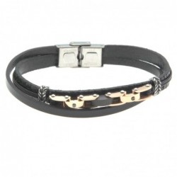bracciale uomo pelle con piastra