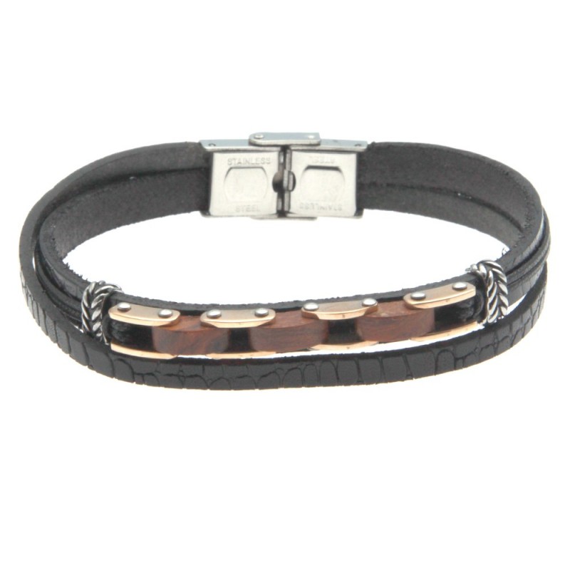 bracciale uomo pelle con piastra