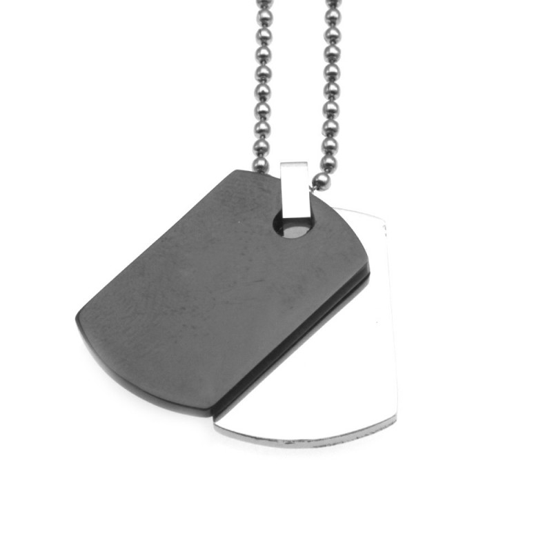 collana piastra militare uomo acciaio