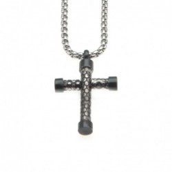 collana croce uomo ciondolo acciaio