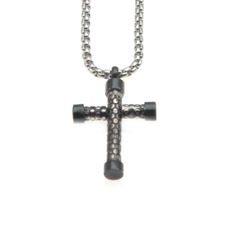 collana croce uomo ciondolo acciaio
