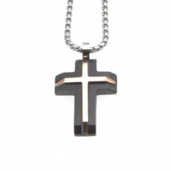 collana croce uomo ciondolo acciaio