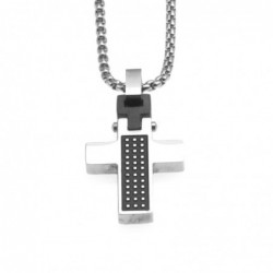 collana croce uomo ciondolo acciaio
