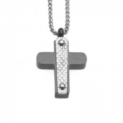 collana croce uomo ciondolo acciaio