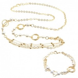 Parure collana e bracciale donna in bronzo e pietre