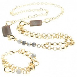 Parure collana e bracciale donna in bronzo e pietre