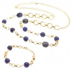 Parure collana e bracciale donna in bronzo e pietre