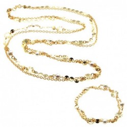 Parure collana e bracciale donna in bronzo e pietre