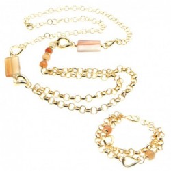 Parure collana e bracciale donna in bronzo e pietre