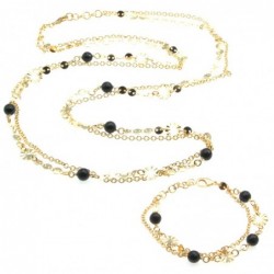 Parure collana e bracciale donna in bronzo e pietre